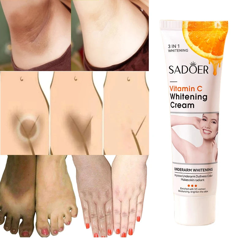 Creme Clareador Para Axilas, Cotovelos, Joelhos, Creme Hidratante Vitamina C, Clareador Melanina